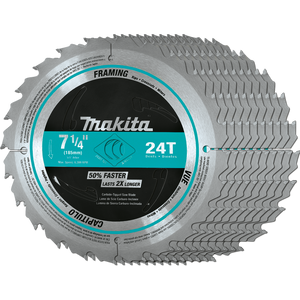 Makita A-94839-10 7-1/4" 24T Carbide-Tipped Circular Saw Blade, Framing, 10 pack
