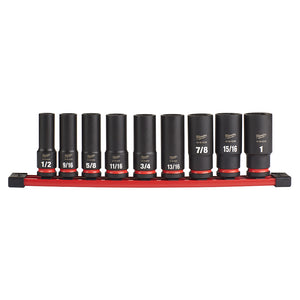 Milwaukee 49-66-7022 9PC SHOCKWAVE™ Impact Duty™ 1/2" Drive SAE Deep 6 Point Socket Set