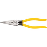 Klein Tools D203-8N Long Nose Side Cutting and Wire Stripping Pliers, Heavy Duty, 8-Inch