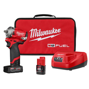 Milwaukee 2554-22 M12 FUEL™ Stubby 3/8 in. Impact Wrench Kit