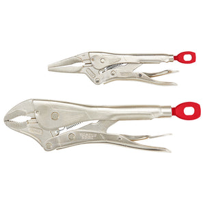 Milwaukee 48-22-3602 2Pc 10 in. Curved Jaw & 6 in. Long Nose TORQUE LOCK™ Locking Pliers Set