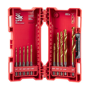 Milwaukee 48-89-4633 10-Piece Titanium Nitride SHOCKWAVE™ Red Helix Drill Bit Kit