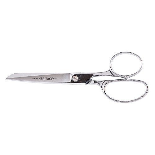 Klein Tools 107-P Scissors, Straight Trimmer for Cutting Fine or Heavy Material, 7-Inch
