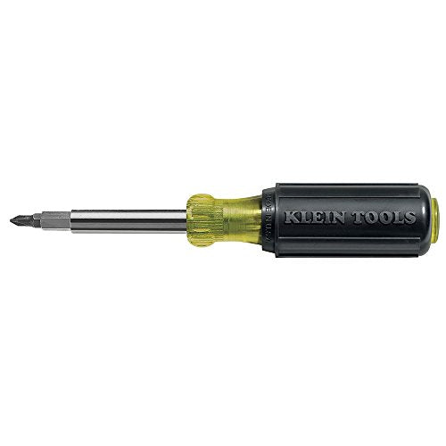 Klein Tools 32477 Multi-Bit Screwdriver / Nut Driver 10-in-1 Multi Tool, Industrial Strength Bits, Phillips, Slotted, Square and Torx Bits