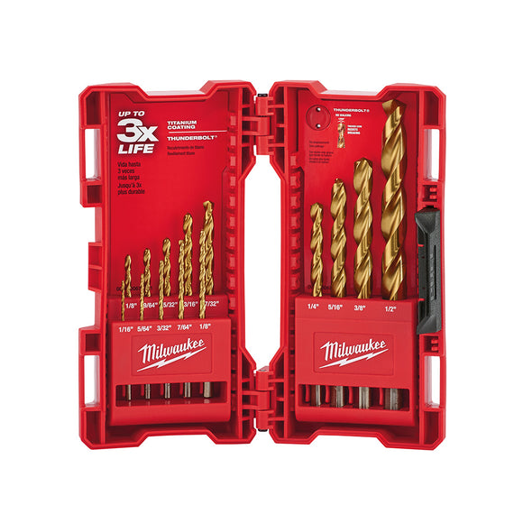 Milwaukee 48-89-0011 14-Piece Thunderbolt® Titanium Coated Drill Bits