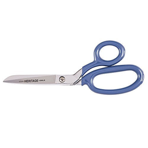 Klein Tools 206LR-P Scissors, Bent Trimmer with Large Ring for Extra Levarage, Blue Coating, 6-Inch