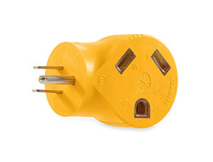 Camco 55325 15 AMP Male / 30 AMP Female 90 Degree Electrical Adapter , Yellow