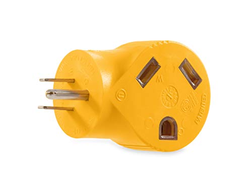 Camco 55325 15 AMP Male / 30 AMP Female 90 Degree Electrical Adapter , Yellow