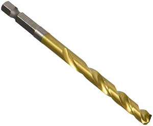 Milwaukee Electric Tool 48-89-4614 Twist Impact Drill Bit, 17/64" Diameter x 4-1/4" L, 2-1/2", 1/4" Hex Shank, 135 Degree, Titanium