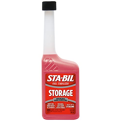 STA-BIL Storage Fuel Stabilizer - Guaranteed To Keep Fuel Fresh Fuel Up To Two Years - Effective In All Gasoline Including All Ethanol Blended Fuels - For Quick, Easy Starts, 10 fl. oz. (22206) , White