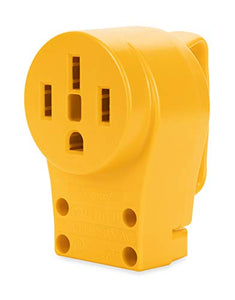 Camco 55353 50 AMP Female Replacement Receptacle , YELLOW