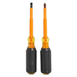 Klein Tools 33532-INS Electrical Insulated Screwdriver Set of 2, 4-Inch Phillips andCabinet Set, Made in USA