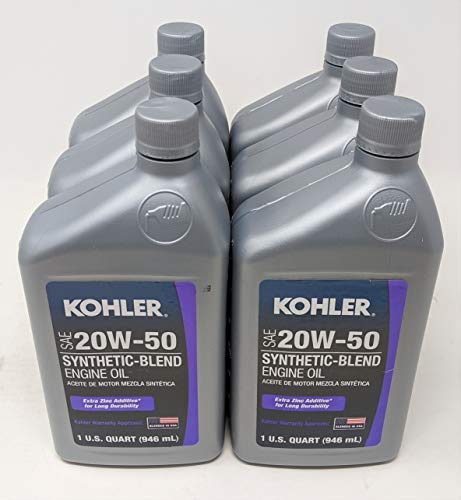 Kohler 25 357 68-S Synthetic Blend SAE 20W50 4-Cycle Engine Oil (6-Quarts)
