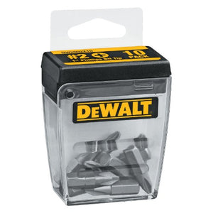 DEWALT DW2002X10 #2 Phillips 1-Inch Bit Tips with Bit Box (10-Pack)