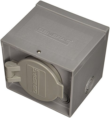 Generac 6340 30-Amp 125/250V Raintight Power Inlet Box with Spring-Loaded Flip Lid