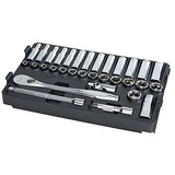 Milwaukee 48-22-9482 32-Piece Metric 3/8 in. Mechanics Ratchet and Socket Set with PACKOUT Case