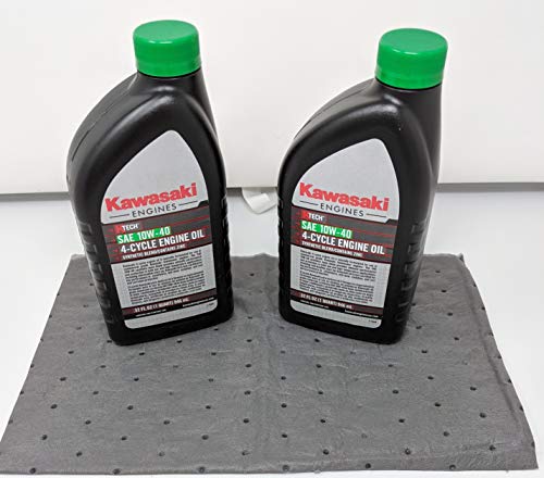 Kawasaki Pack of 2 99969-6296 Genuine OEM K-Tech SAE 10W-40 4-Cycle Engine Oil and Pad