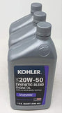 Kohler 25 357 68-S Synthetic Blend SAE 20W50 4-Cycle Engine Oil (3-Quarts)