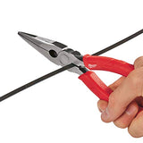 Milwaukee 48-22-6101 8-Inch Long Nose Pliers with Reaming Head and Onboard Fish Tape Pulling