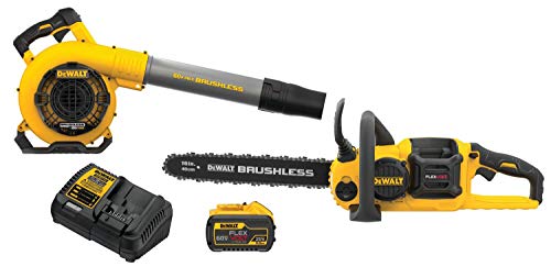 DEWALT DCKO667X1 60V MAX Brushless Chainsaw/Blower Combo Kit, Yellow/Black