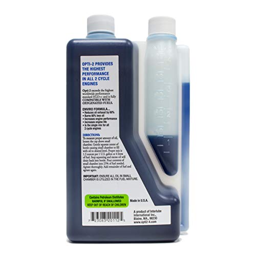Opti 20112 34oz Bottle 2 Cycle Engine Oil Mix Opti-2 Enviro Formula ...