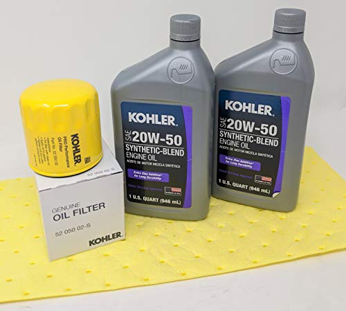 Genuine Kohler 52 050 02-S Oil Change Kit w/Oil pad and 20W-50 Oil
