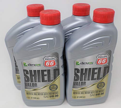 Phillips 66 5W30 Shield Valor Full Synthetic Oil Quart 1077378 (Pack of 4)