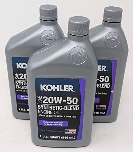 Kohler 25 357 68-S Synthetic Blend SAE 20W50 4-Cycle Engine Oil (3-Quarts)
