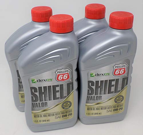 Phillips 66 0W20 Shield Valor Full Synthetic Oil Quart 1079040 (Pack of 4)