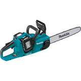 Makita XCU04PT1 (36V) LXT Lithium-Ion Brushless Cordless (5.0Ah) 18V X2 16" Chain Saw Kit with 4 Batteries, Teal