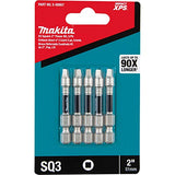 Makita E-00957 Impact XPS #3 Square 2" Power Bit, 5/pk