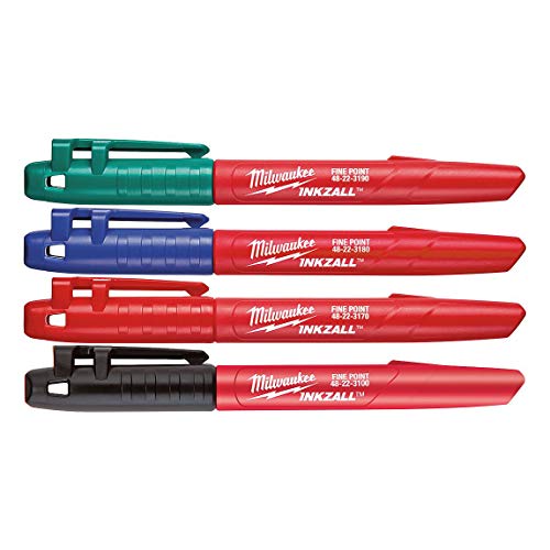 Milwaukee Electric Tool 48-22-3106 Inkzall Fine Marker (4 Pack)
