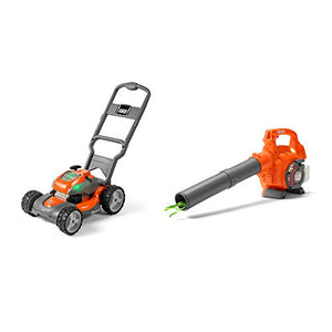 Husqvarna Battery Powered Kids Toy Lawn Mower + Toy Leaf Blower with Sounds