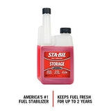 STA-BIL Storage Fuel Stabilizer - Keeps Fuel Fresh For Up To Two Years, Effective In All Gasoline Including All Ethanol Blended Fuels, For Quick, Easy Starts, Treats Up To 40 Gallons, 16oz (22207) , Red