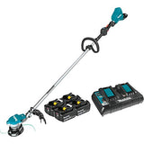 Makita XRU15PT1 Lithium-Ion Brushless Cordless (5.0Ah) 18V X2 (36V) LXT String Trimmer Kit with 4 Batteries, Teal
