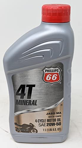 Phillips 66 4T SAE20W-50 4-Cycle Engine Oil Quart for ATV and Motorcycles