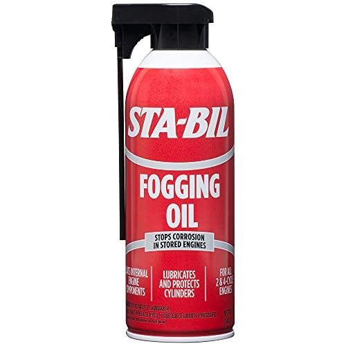 STA-BIL (22001) Fogging Oil - Stops Corrosion In Stored Engines - Lubricates And Protects Cylinders - Coats Internal Engine Components - For All 2 and 4 Cycle Engines, 12 oz.