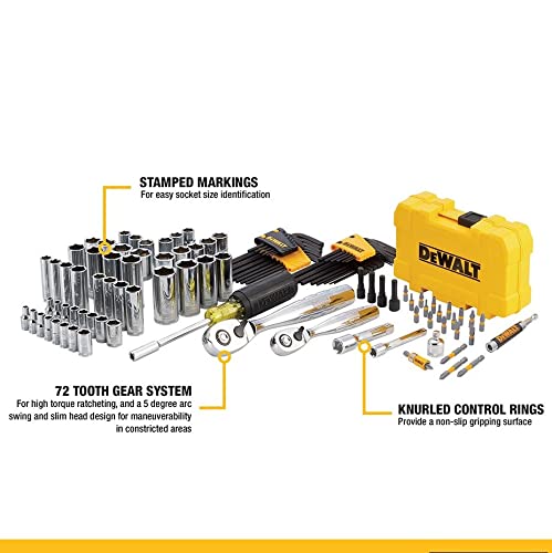DEWALT Mechanics Tools Kit and Socket Set, 108-Piece (DWMT73801