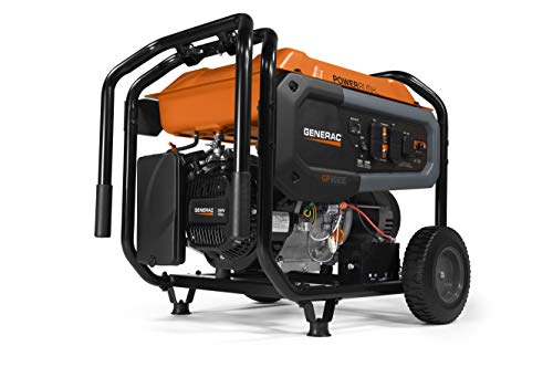 Generac 7676 GP8000E Portable Generator, Orange, Black