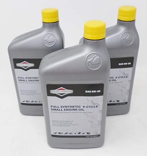 Briggs and Stratton 100074 Pack of (3) 1-Quart 5W-30 Synthetic Oil