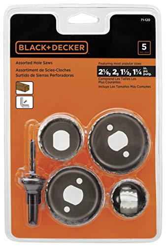 BLACK+DECKER Hole Saw Kit, Assorted, 5-Piece (71-120)
