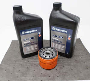 Husqvarna Oil Change Kit w/Oil pad and 30W Oil for Briggs Engine