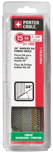 PORTER-CABLE PDA15125-1 1-1/4-Inch, 15 Gauge Finish Nails (1000-Pack)