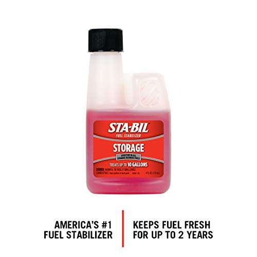 STA-BIL (22204-24PK) Storage Fuel Stabilizer- Keeps Fuel Fresh For Up To 24 Months - Effective In All Ethanol Blended Fuels, 4 fl. oz. 24 Pack