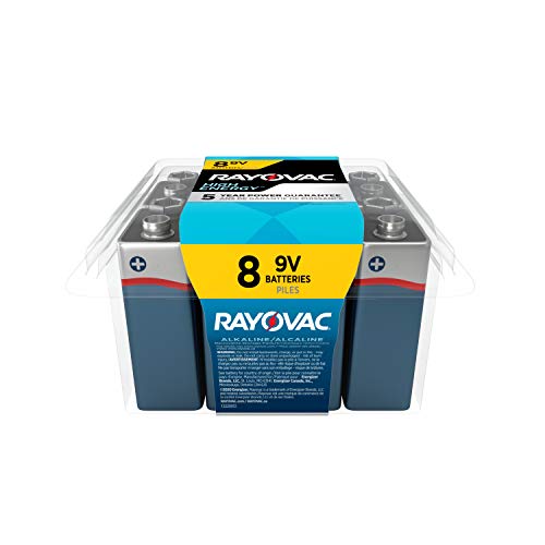 Rayovac 9V Batteries, Alkaline Battery, Blue, 8 Count