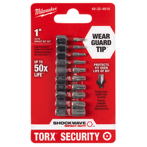 Milwaukee 48-32-4618 SHOCKWAVE™ Torx® Security Insert Bit Set - 10PC