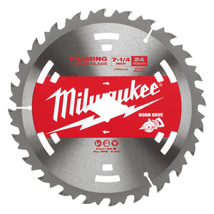 Milwaukee 48-41-0713 7-1/4 in. 24T Worm Drive Basic Framer Circular Saw Blade