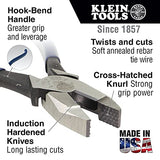 Klein Tools D2000-9ST Pliers, Side Cutters are Heavy-Duty 9-Inch Ironworker Pliers for Rebar, ACSR, Screws, Nails and Most Hardened Wire
