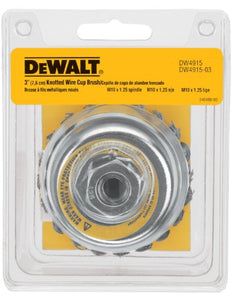 DEWALT DW4915 3-Inch by M10 by 1.25 Knotted Cup Brush/Carbon Steel .020-Inch
