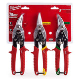 Milwaukee 3-Pc Aviation Snips (Left, Right, Straight) Set